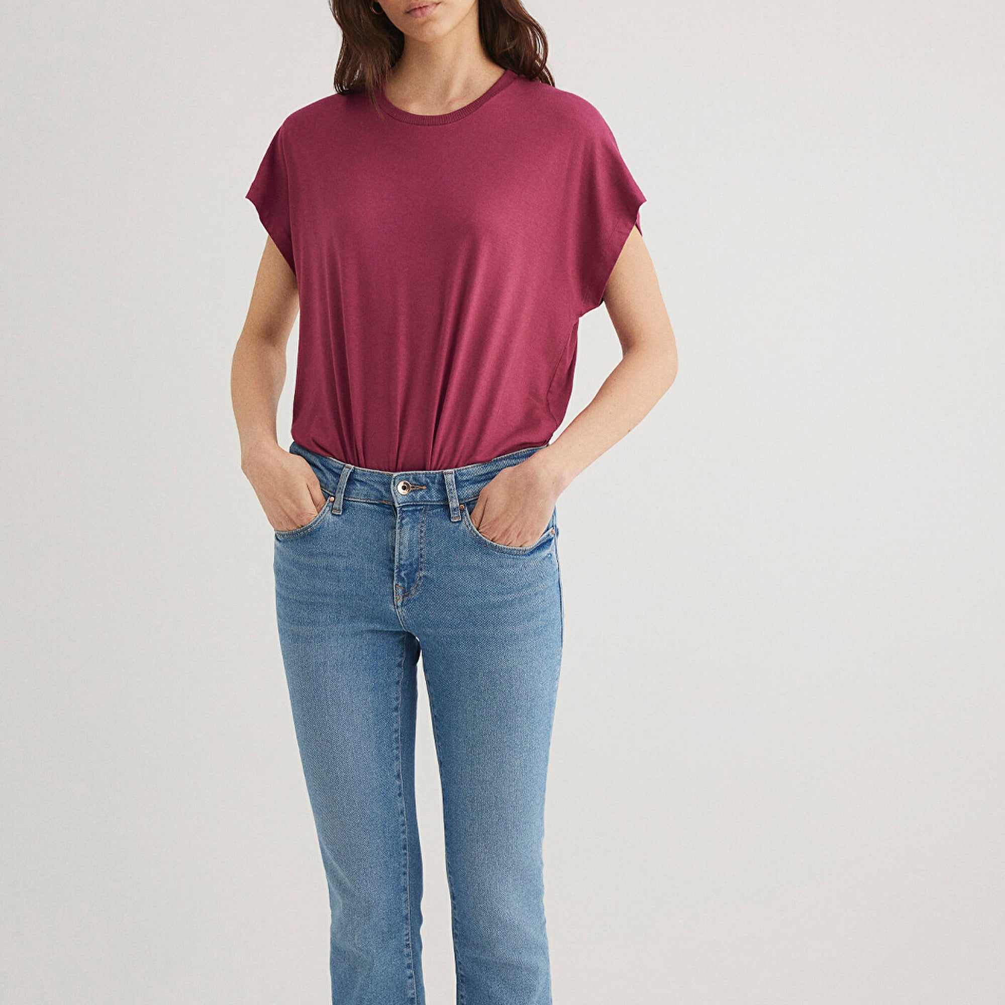 Mavi Bisiklet Yaka Pembe Tişört Regular Fit / Normal Kesim 1611649-70919