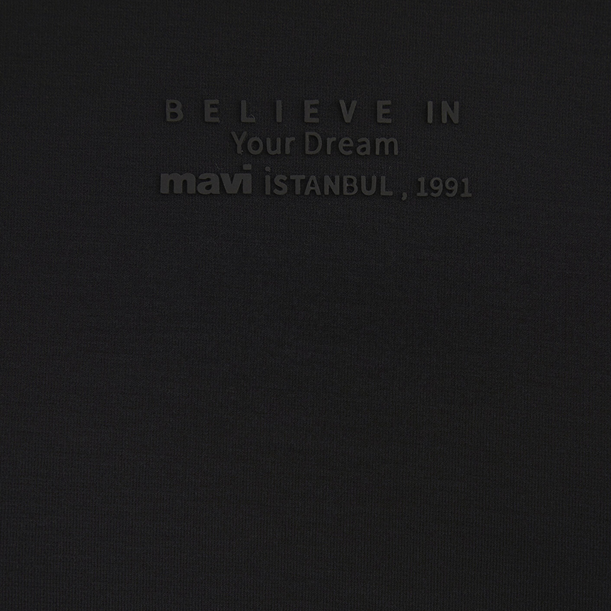 Mavi Uzun Kollu Siyah Tişört Fitted / Vücuda Oturan Kesim 1612908-900