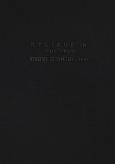  Mavi Uzun Kollu Siyah Tişört Fitted / Vücuda Oturan Kesim 1612908-900