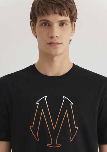  Mavi Mavi Logo Baskılı Siyah Tişört Regular Fit / Normal Kesim 0610635-900