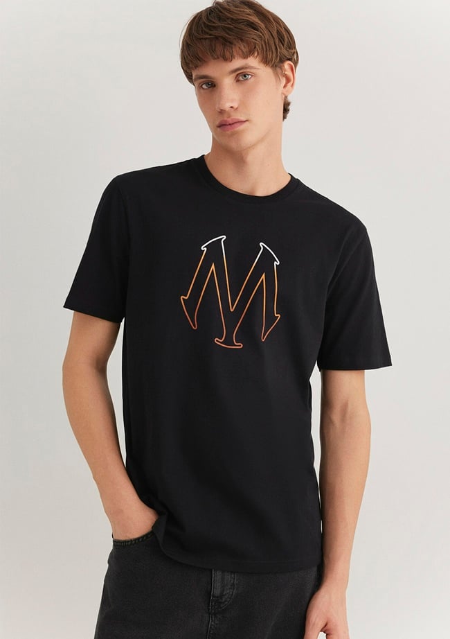  Mavi Mavi Logo Baskılı Siyah Tişört Regular Fit / Normal Kesim 0610635-900