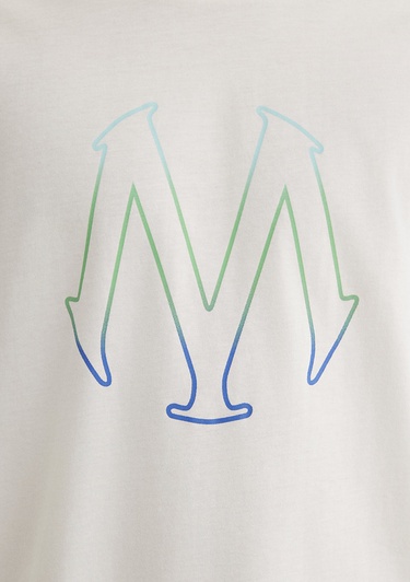  Mavi M Logo Baskılı Ekru Tişört Regular Fit / Normal Kesim 0610635-70057