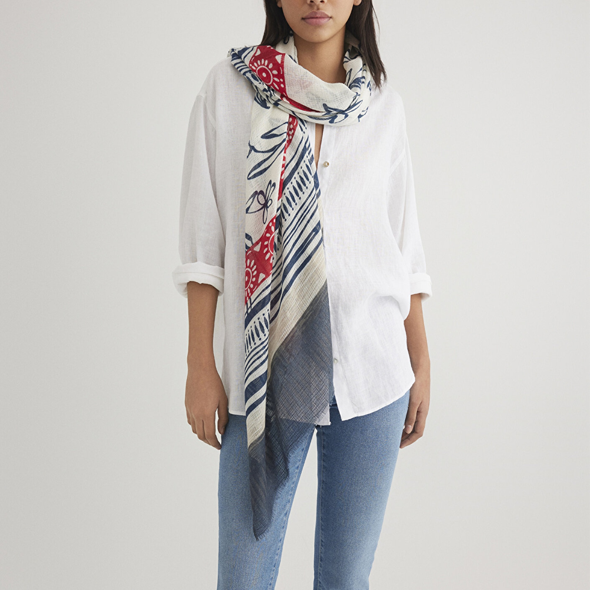 Mavi Ekru Şal 1912948-33004