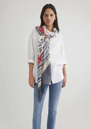  Mavi Ekru Şal 1912948-33004