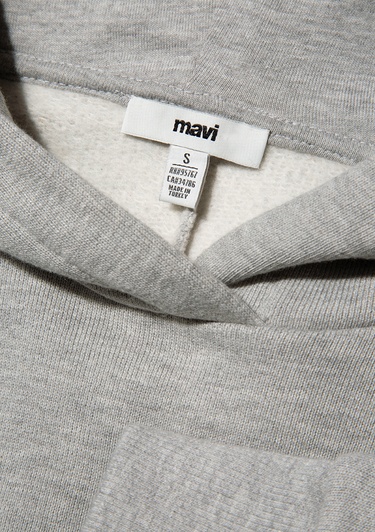  Mavi Kapüşonlu Gri Basic Sweatshirt 1S10186-83096
