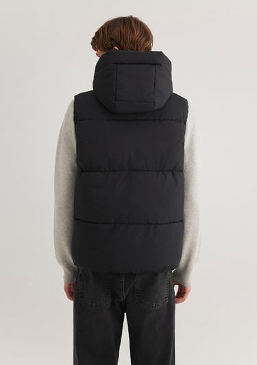  Mavi Kapüşonlu Siyah Şişme Yelek Regular Fit / Normal Kesim 0110306-900