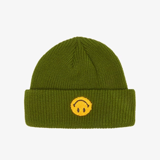 Market Smiley Upside Down Beanie Erkek Yeşil Bere