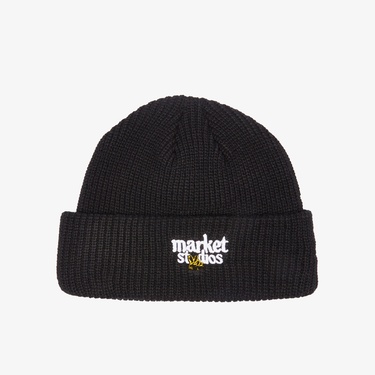  Market Smiley Upside Down Beanie Erkek Siyah Bere