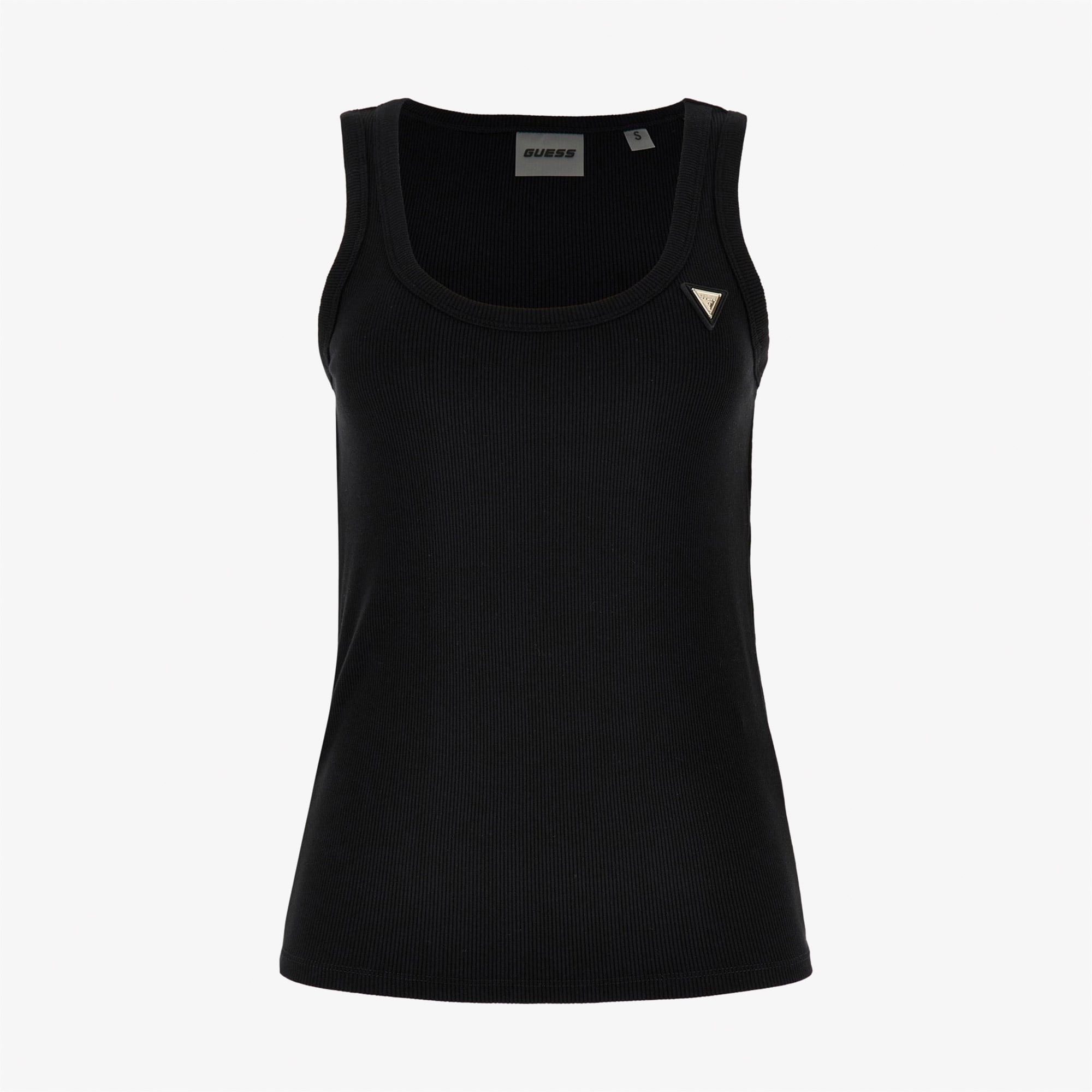 Guess Kadın Siyah Kolsuz T-Shirt
