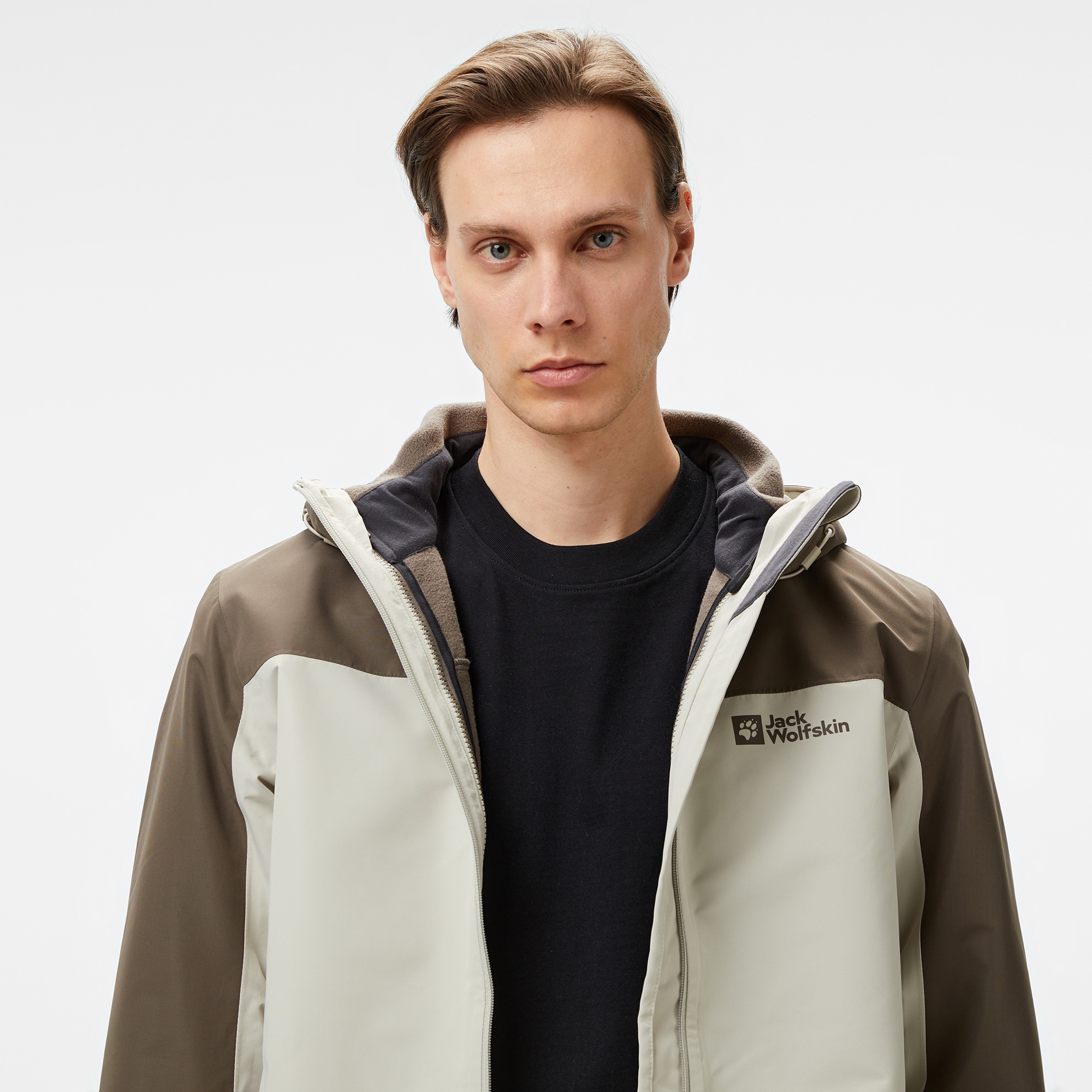 Jack Wolfskin Taubenberg 3In1 Erkek Gri Outdoor Ceketi