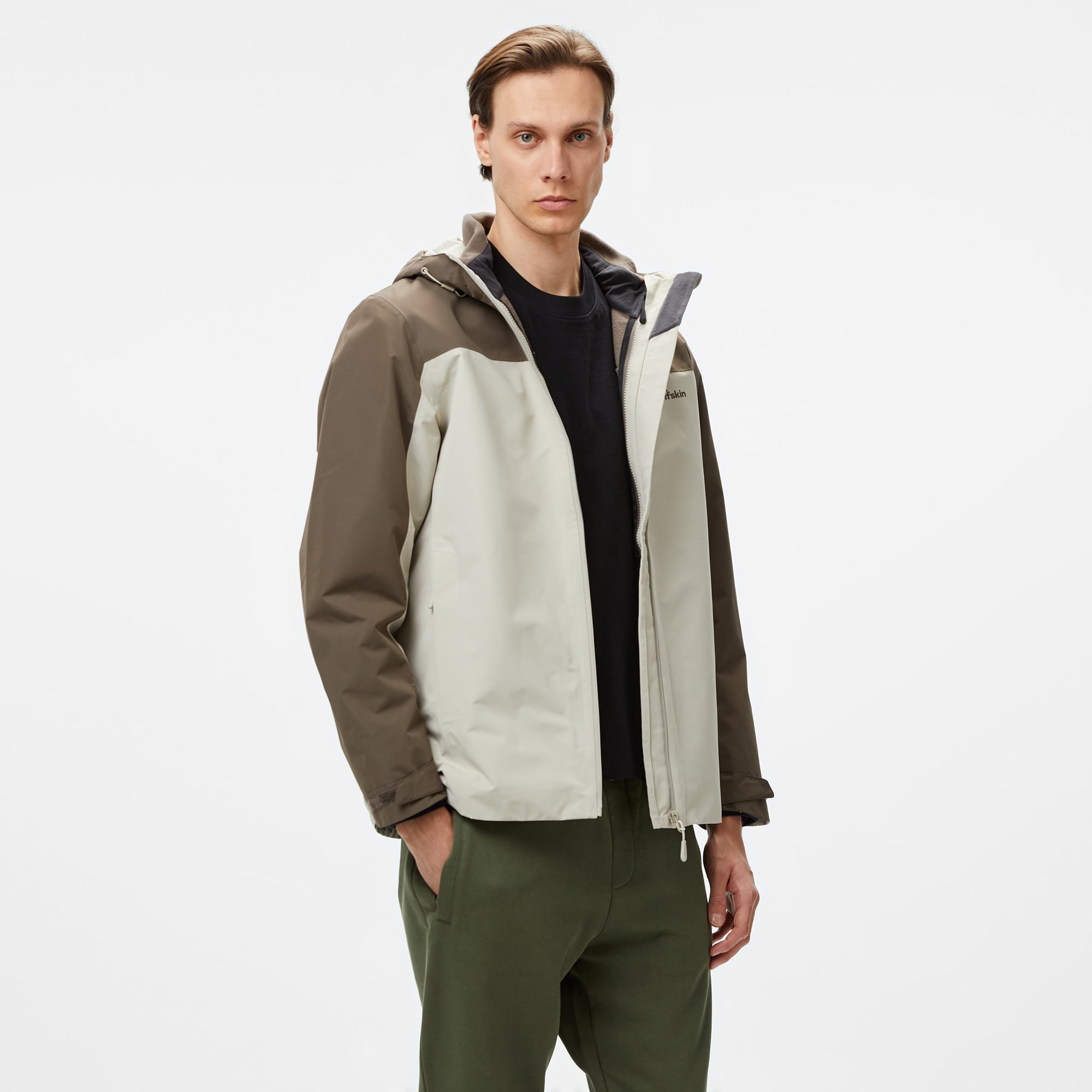  Jack Wolfskin Taubenberg 3In1 Erkek Gri Outdoor Ceketi