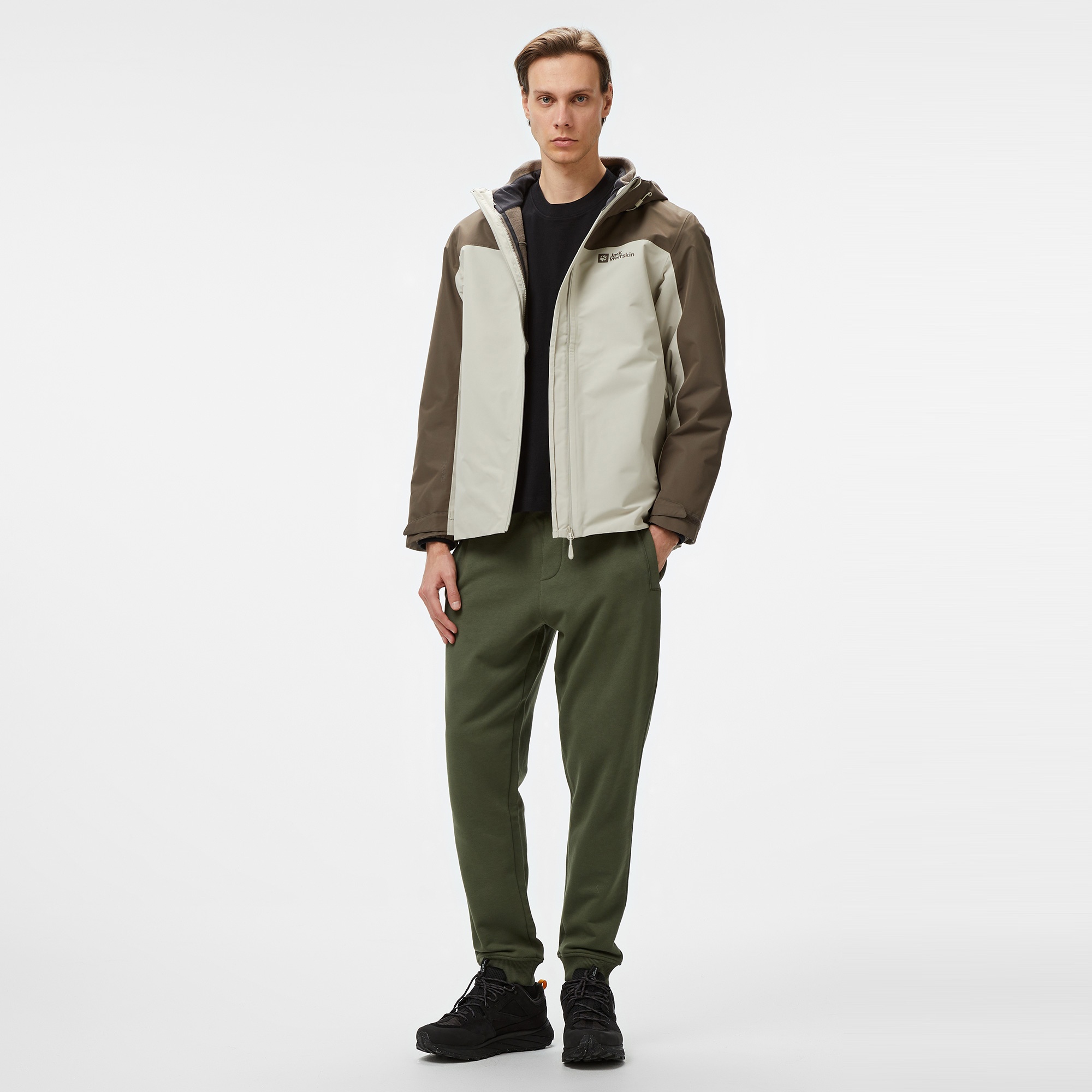 Jack Wolfskin Taubenberg 3In1 Erkek Gri Outdoor Ceketi