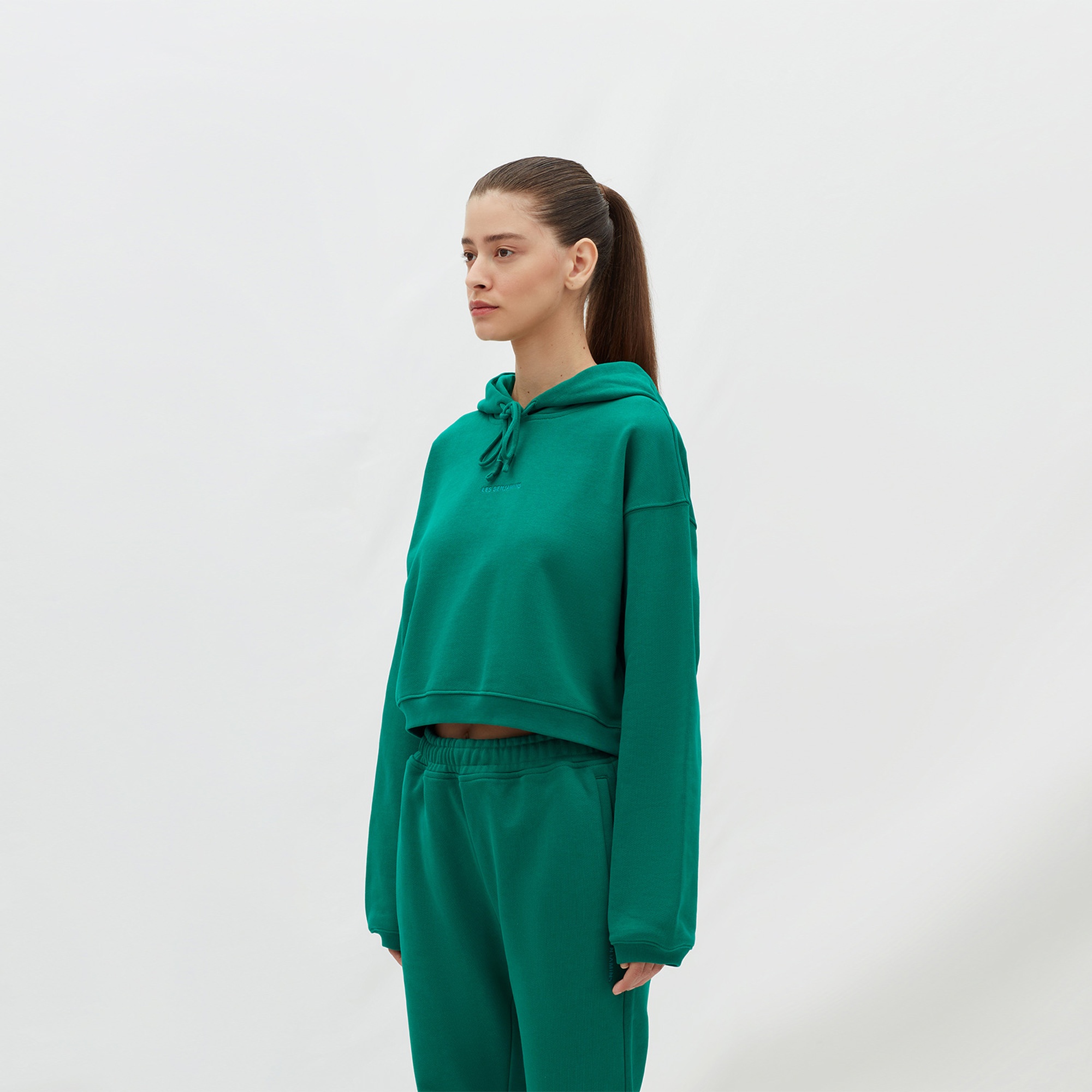 Les Benjamins Essentials Kadın Yeşil Hoodie