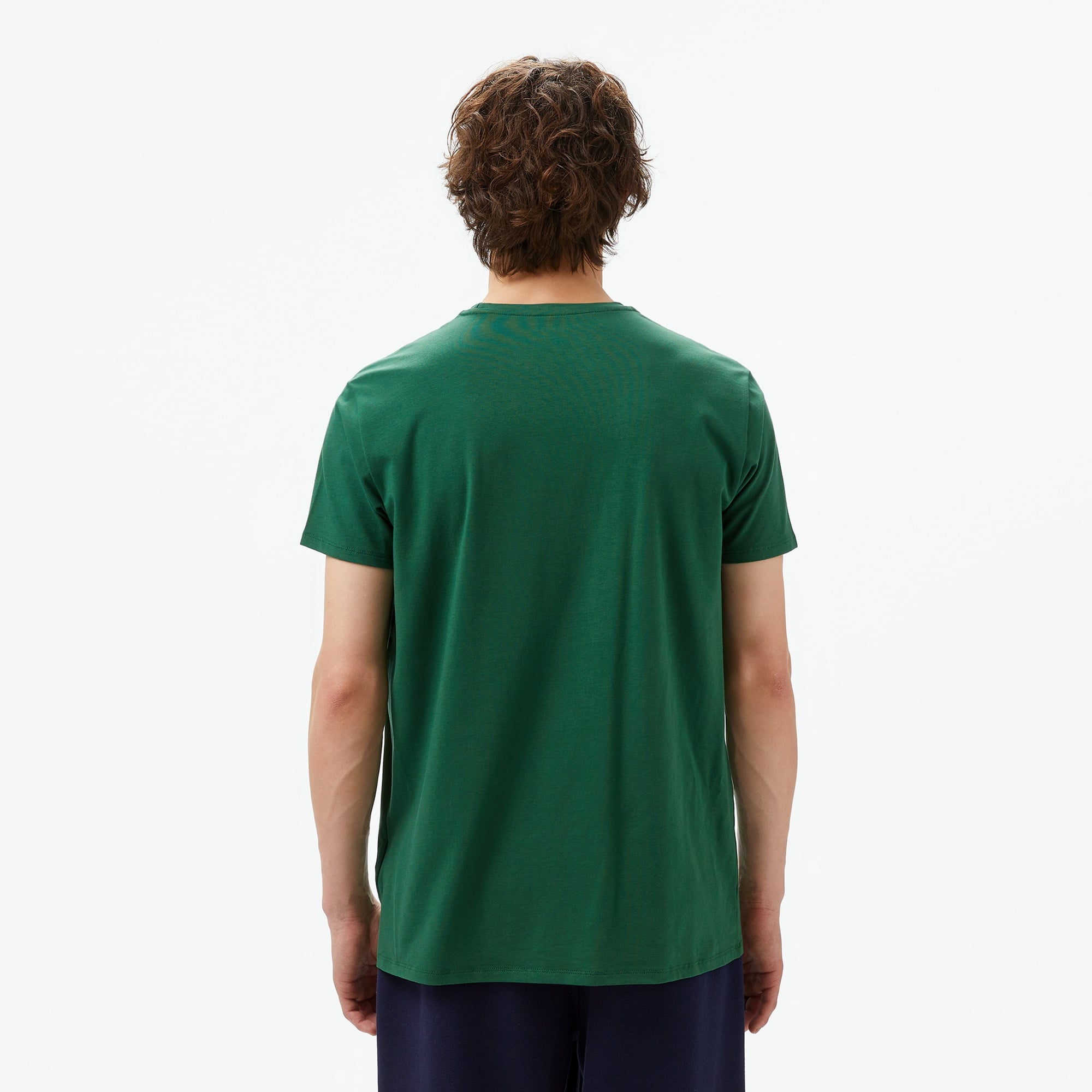 Lacoste Erkek Slim Fit Bisiklet Yaka Koyu Yeşil T-Shirt