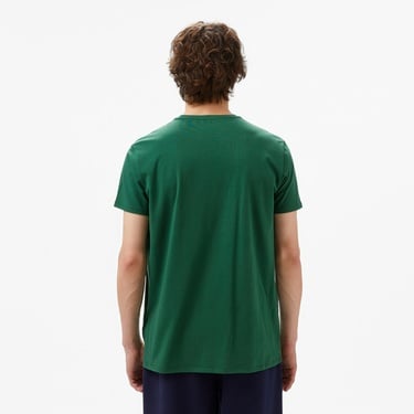  Lacoste Erkek Slim Fit Bisiklet Yaka Koyu Yeşil T-Shirt