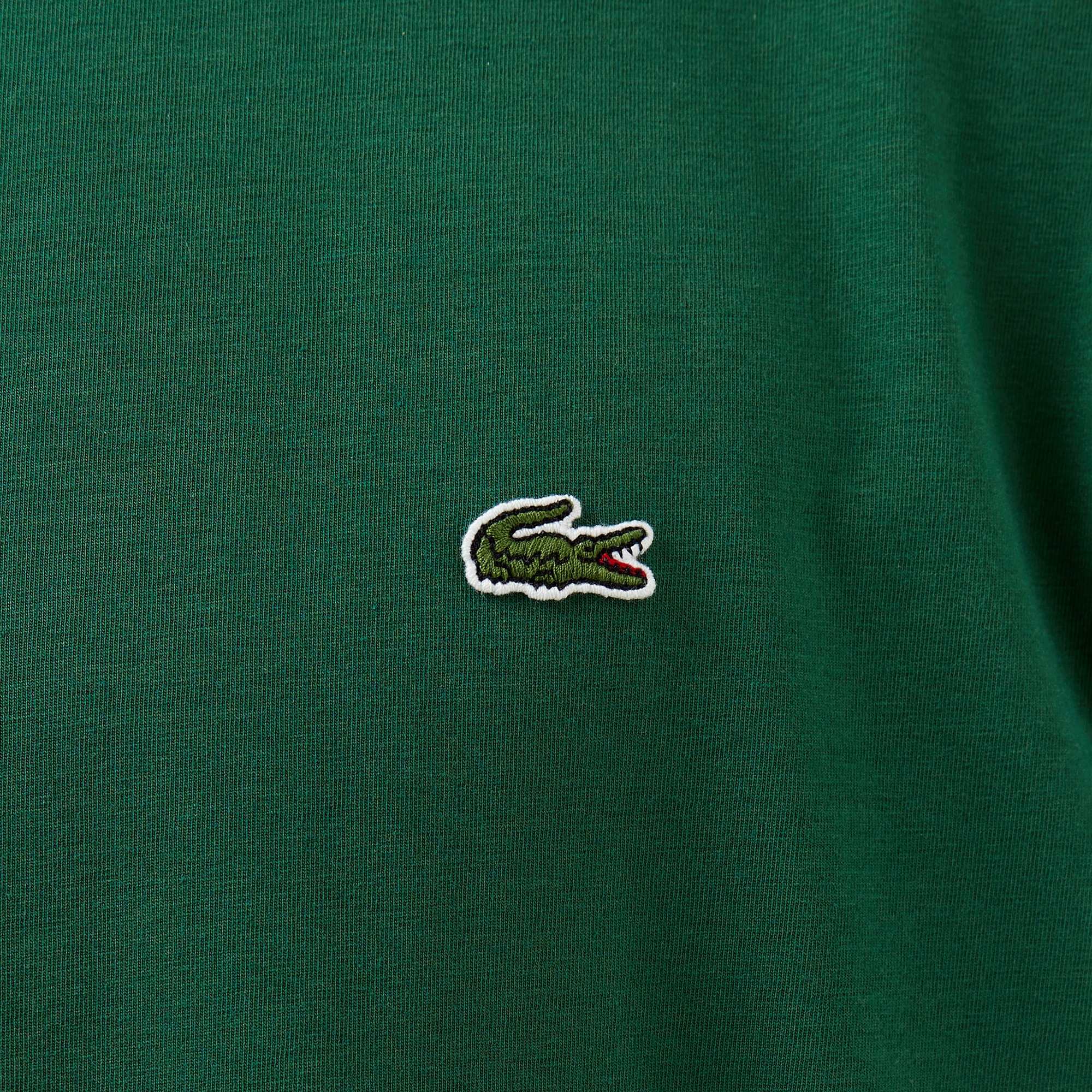 Lacoste Erkek Slim Fit Bisiklet Yaka Koyu Yeşil T-Shirt