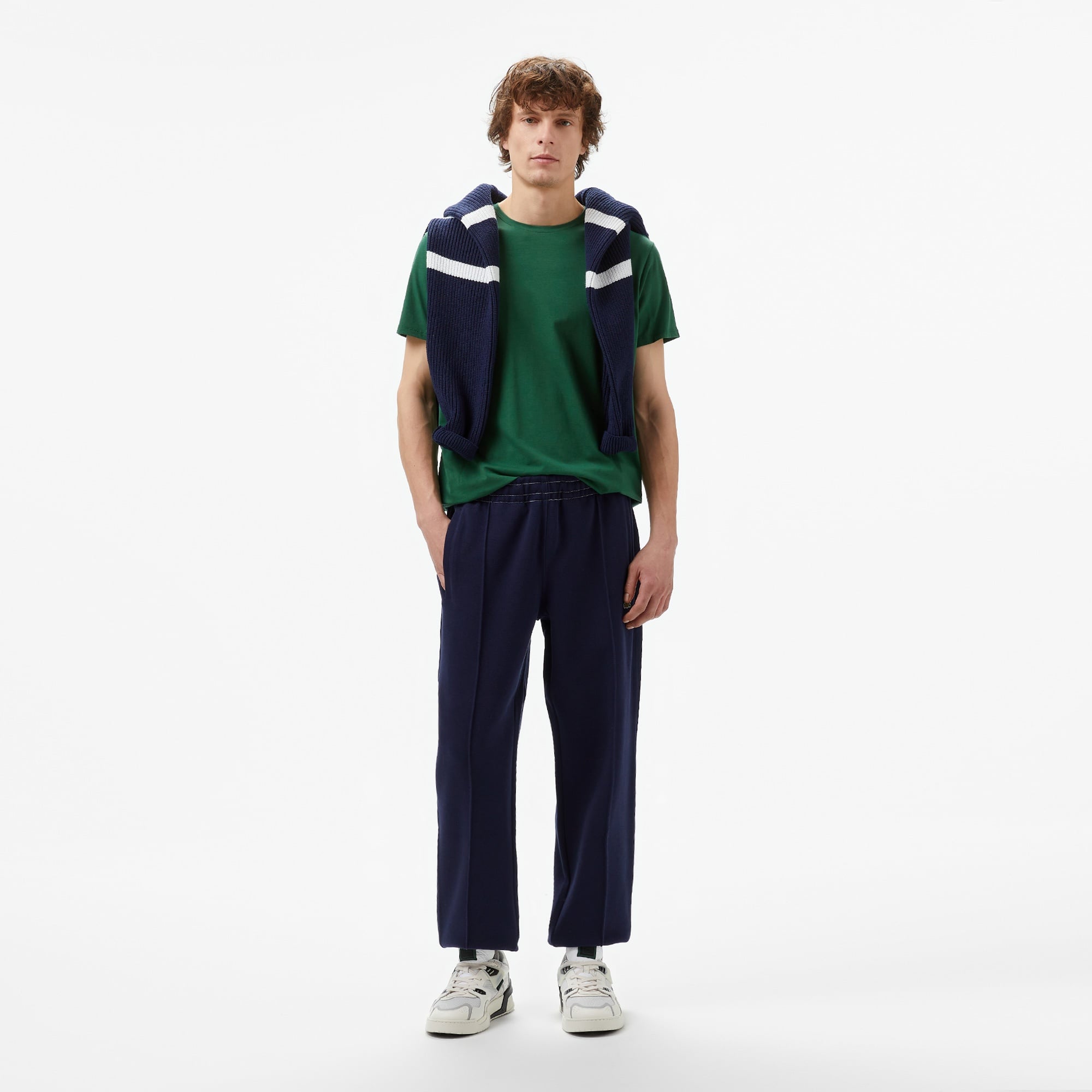 Lacoste Erkek Slim Fit Bisiklet Yaka Koyu Yeşil T-Shirt