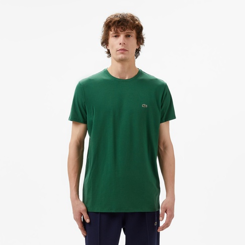  Lacoste Erkek Slim Fit Bisiklet Yaka Koyu Yeşil T-Shirt
