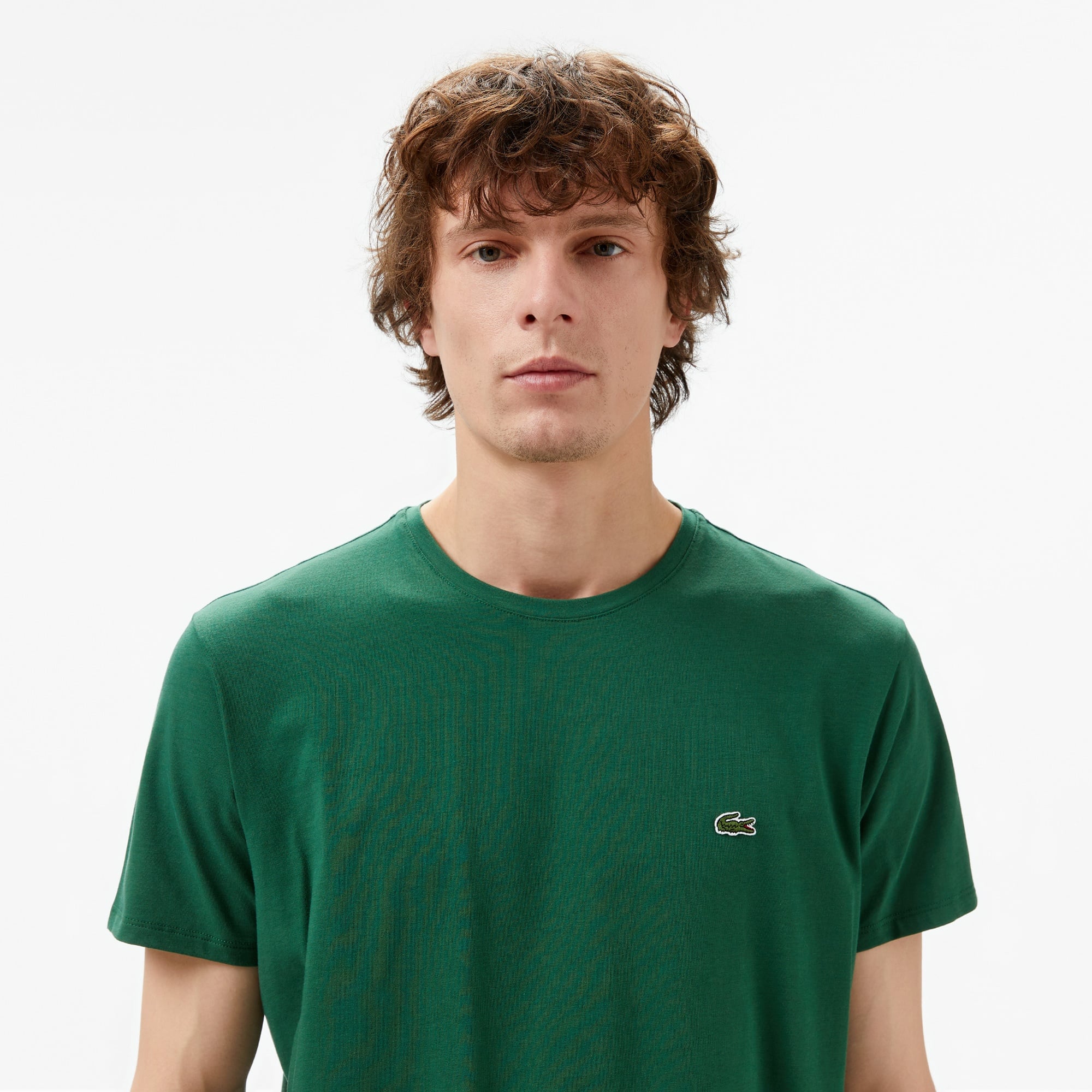 Lacoste Erkek Slim Fit Bisiklet Yaka Koyu Yeşil T-Shirt