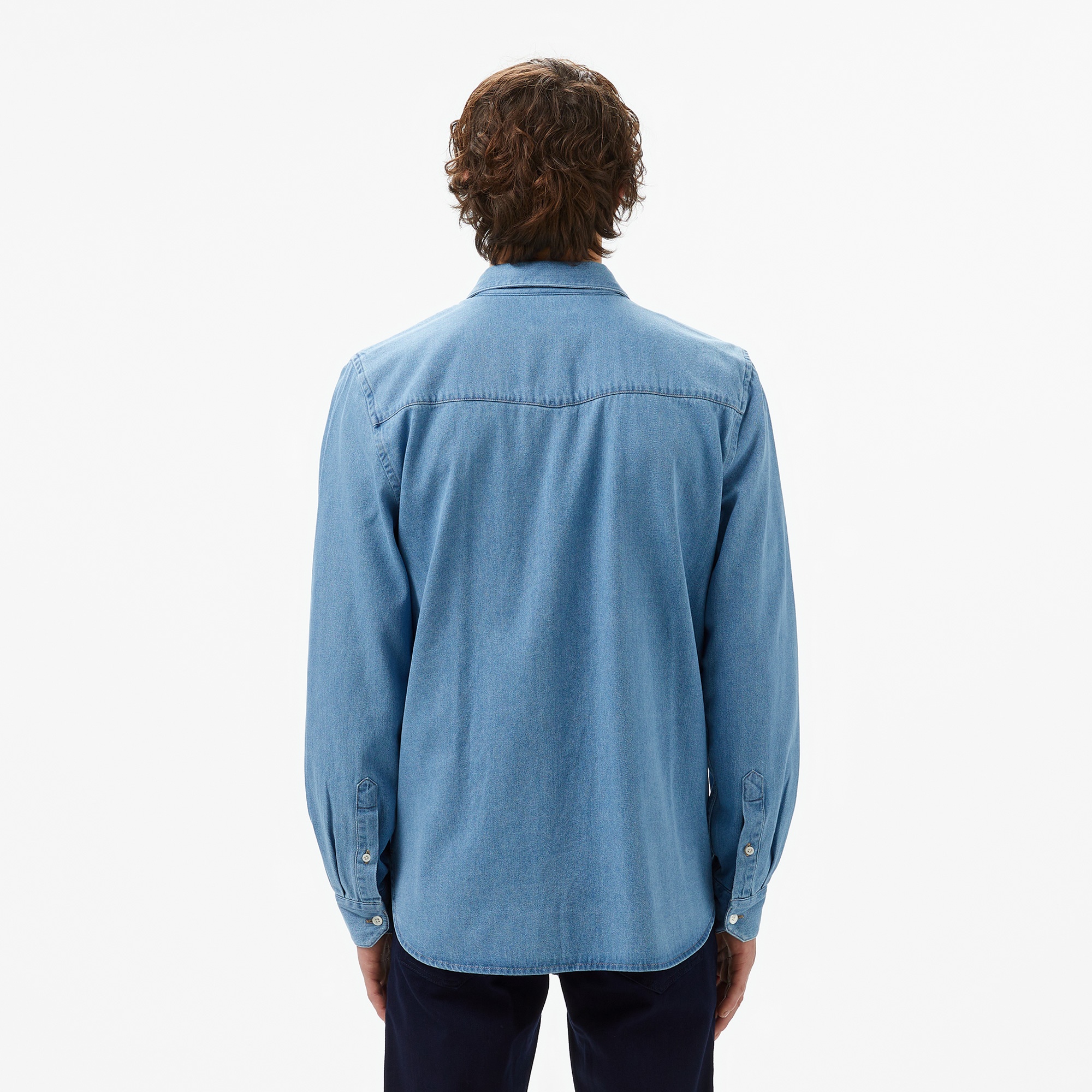 Lacoste Erkek Regular Fit Denim Mavi Gömlek