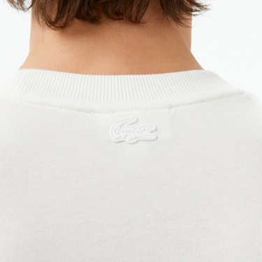  Lacoste Erkek Regular Fit Bisiklet Yaka Baskılı Beyaz T-Shirt