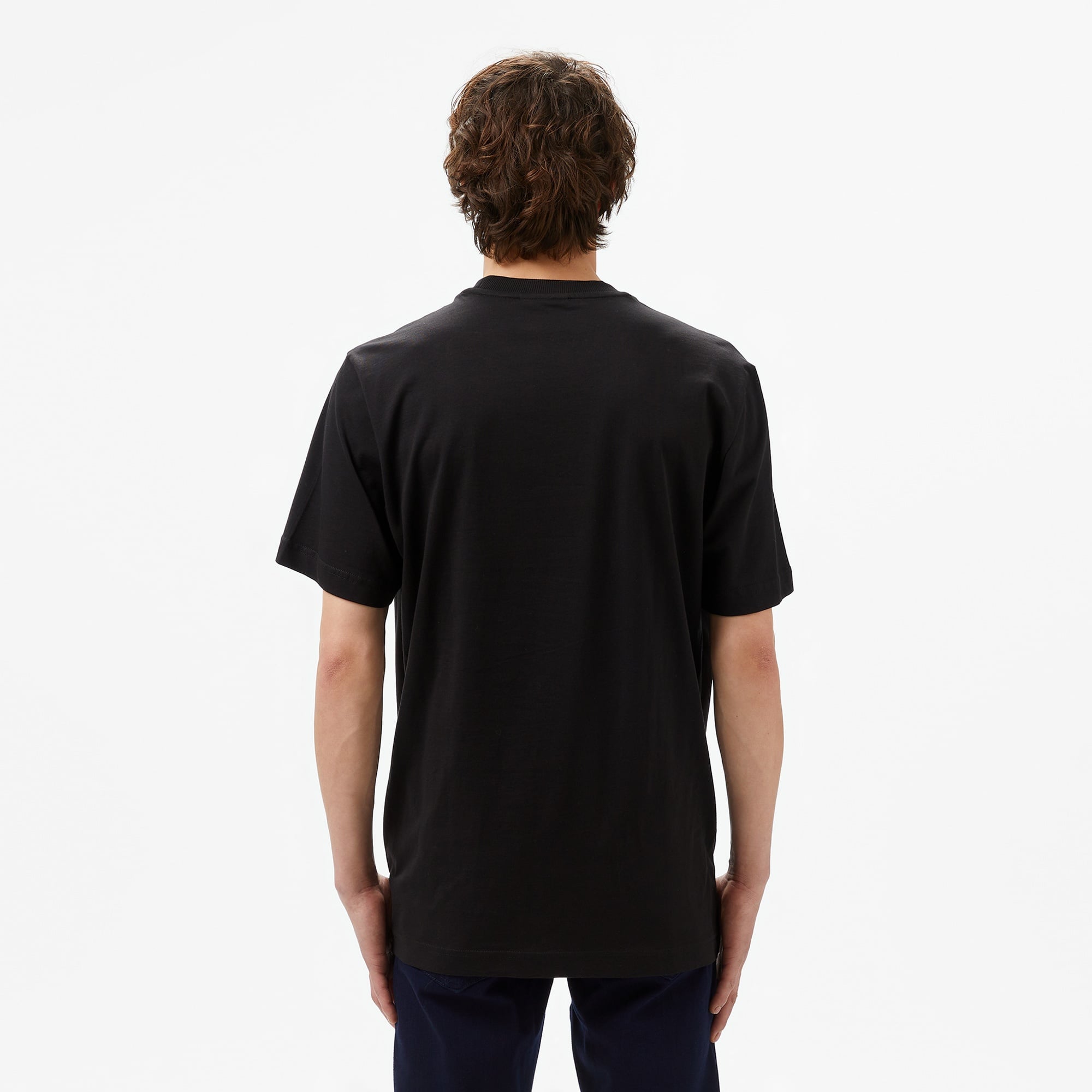 Lacoste Erkek Regular Fit Bisiklet Yaka Baskılı Siyah T-Shirt