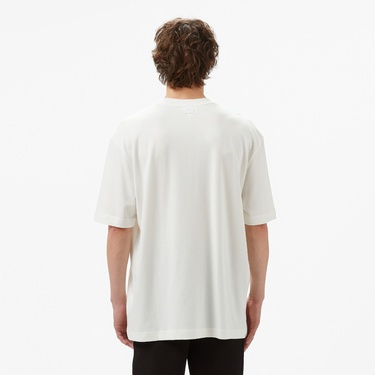  Lacoste Erkek Regular Fit Bisiklet Yaka Baskılı Beyaz T-Shirt