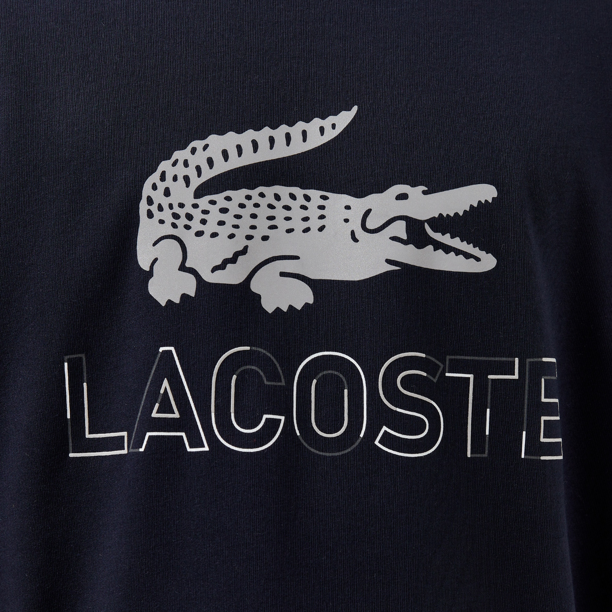 Lacoste Erkek Regular Fit Bisiklet Yaka Baskılı Lacivert T-Shirt