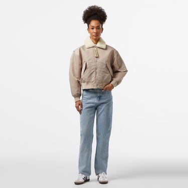  Calvin Klein Jeans Satin Aviator Kadın Gri Ceket