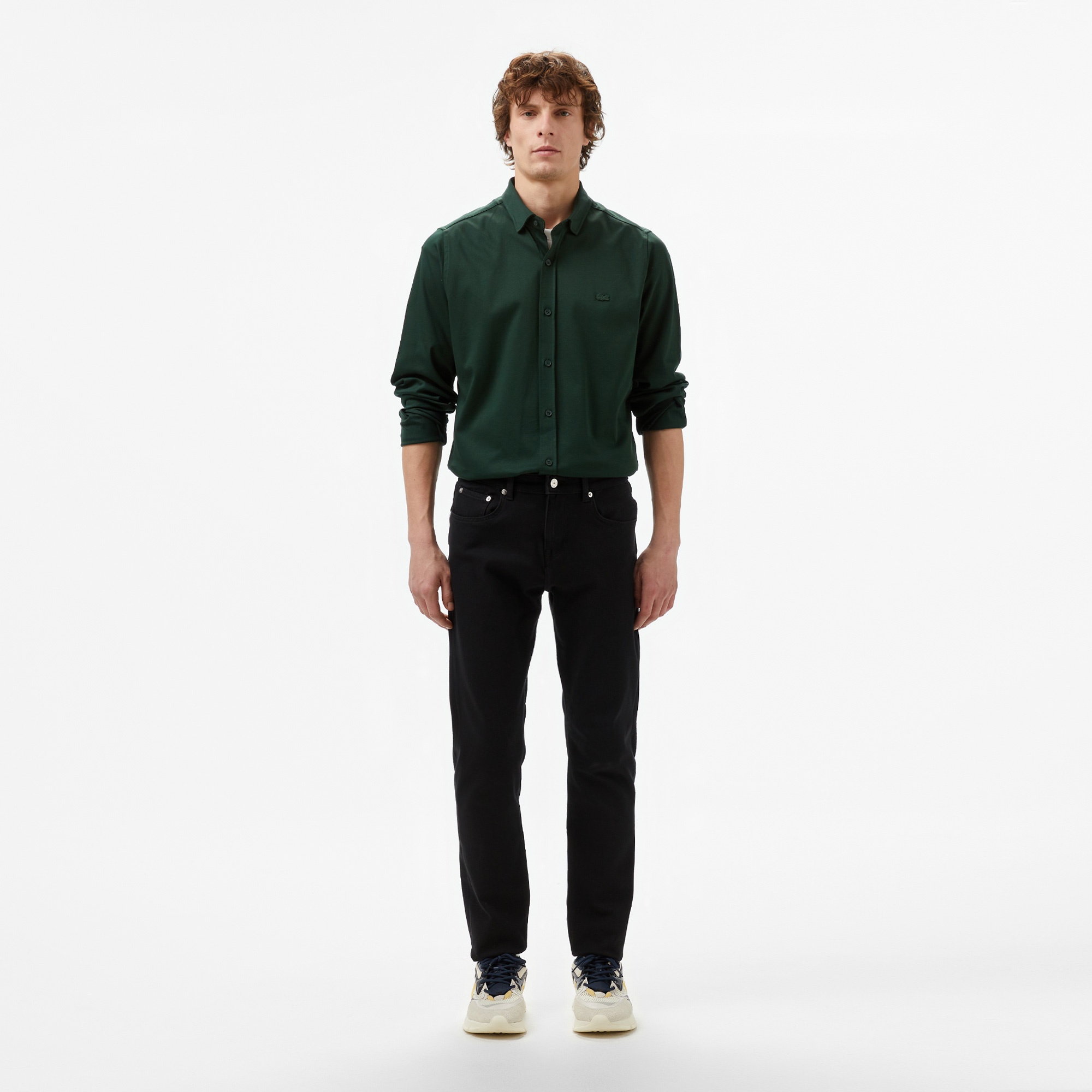 Lacoste Erkek Slim Fit Koyu Yeşil Gömlek