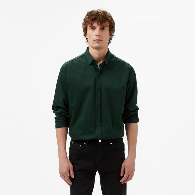  Lacoste Erkek Slim Fit Koyu Yeşil Gömlek