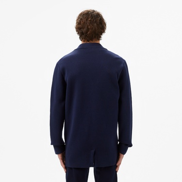  Lacoste Erkek Classic Fit V Yaka Lacivert Hırka