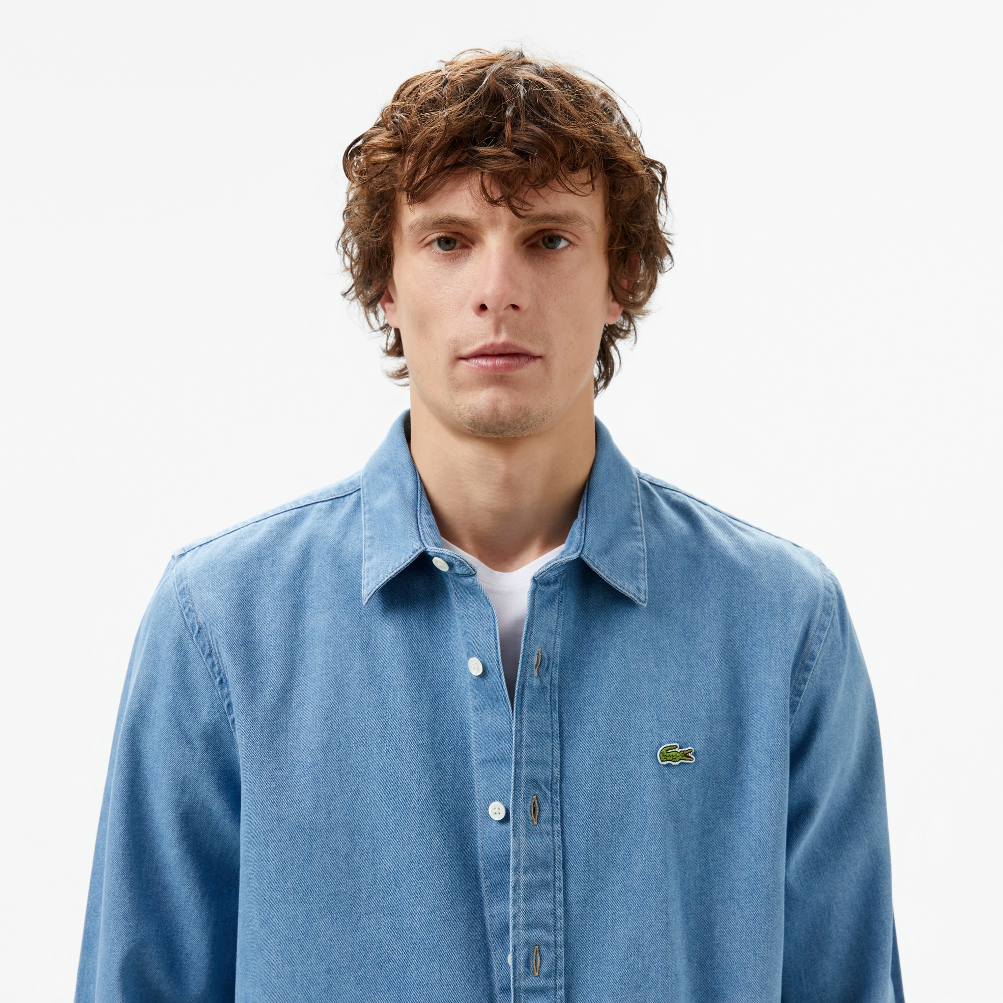 Lacoste Erkek Regular Fit Denim Mavi Gömlek