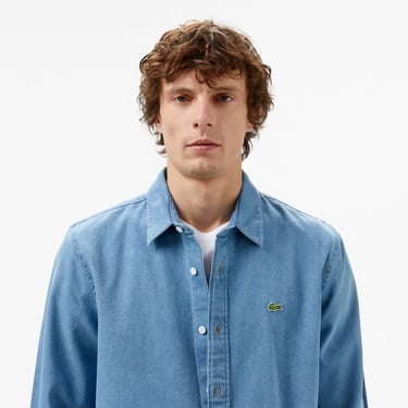  Lacoste Erkek Regular Fit Denim Mavi Gömlek
