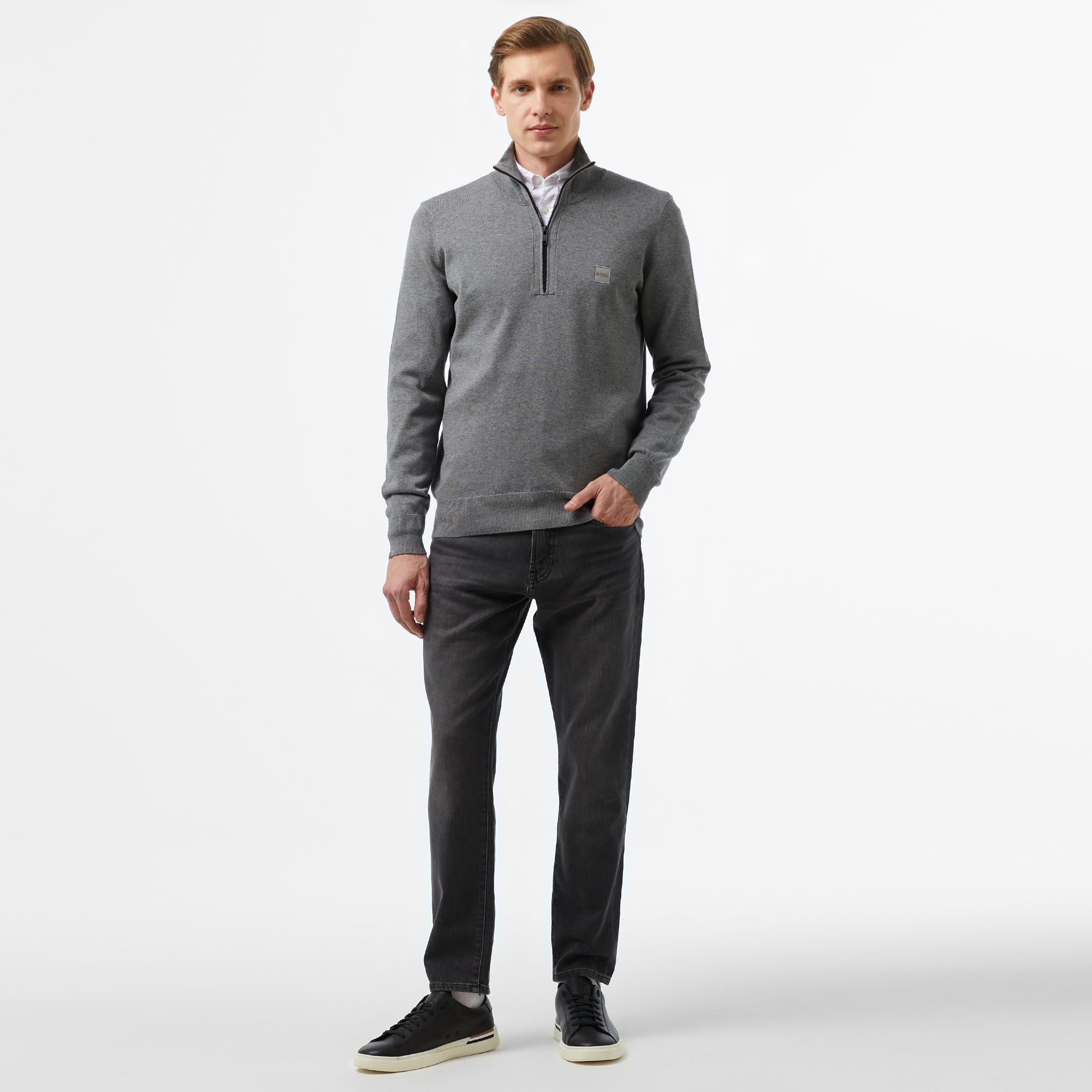 Boss Erkek Gri Triko