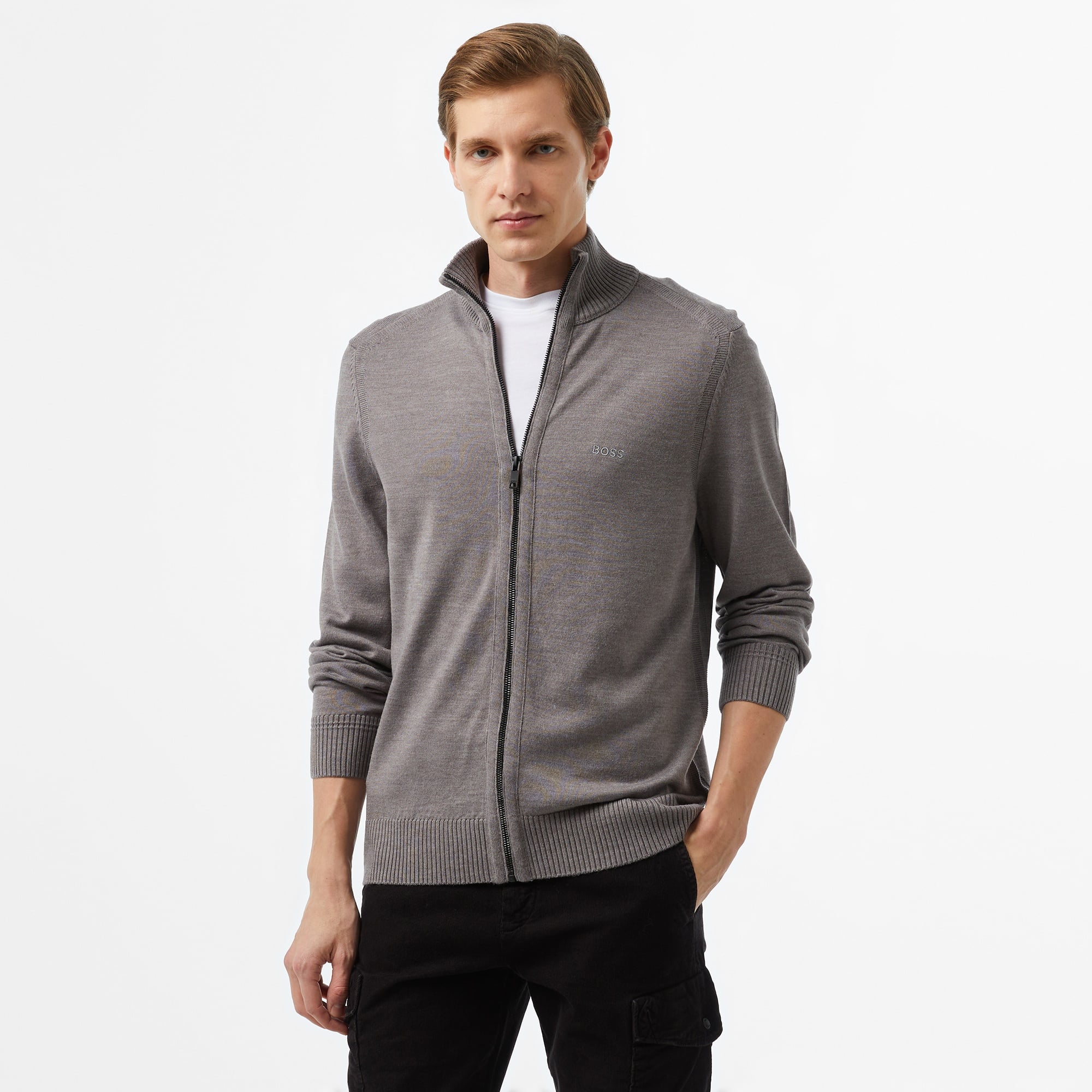 Boss Erkek Gri Hırka