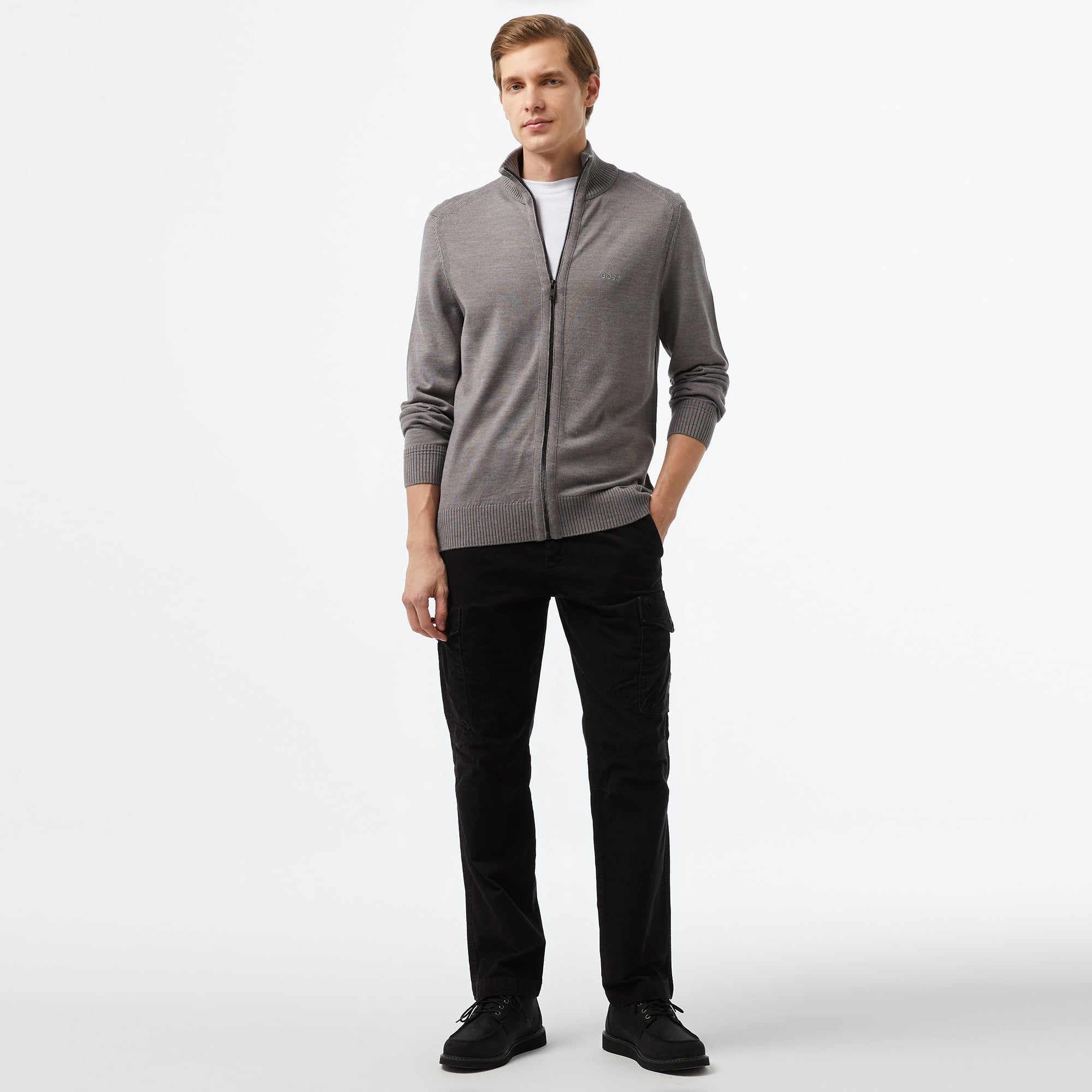 Boss Erkek Gri Hırka