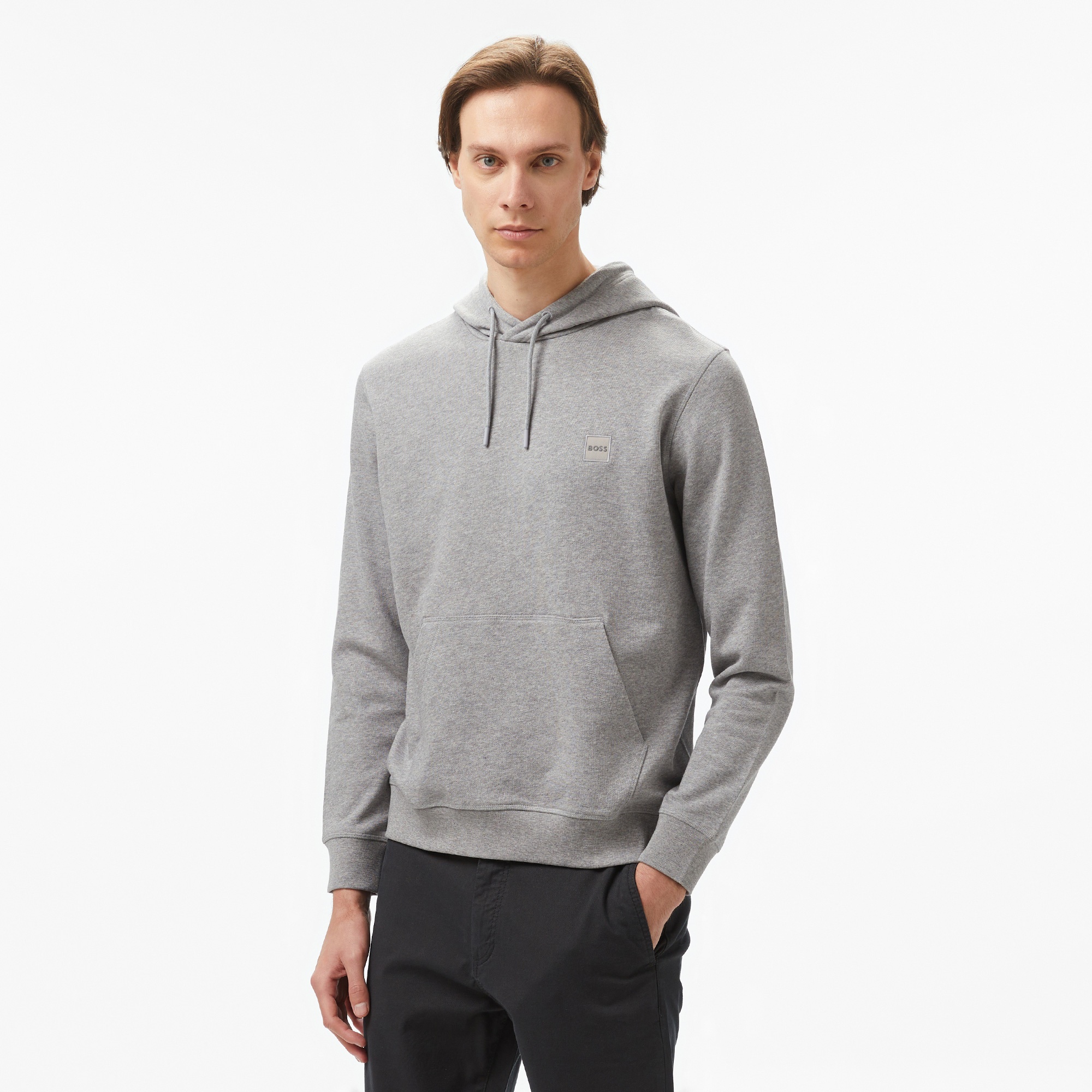 Boss Erkek Gri Hoodie