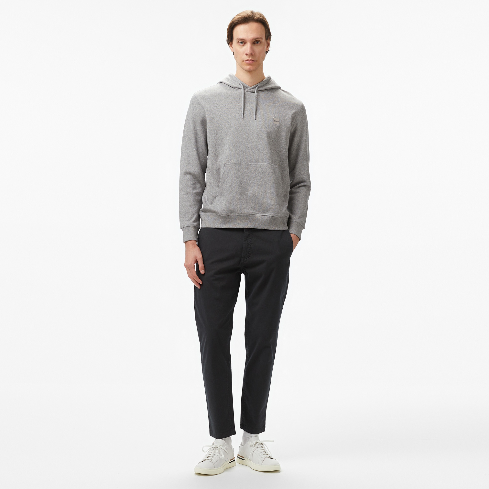 Boss Erkek Gri Hoodie