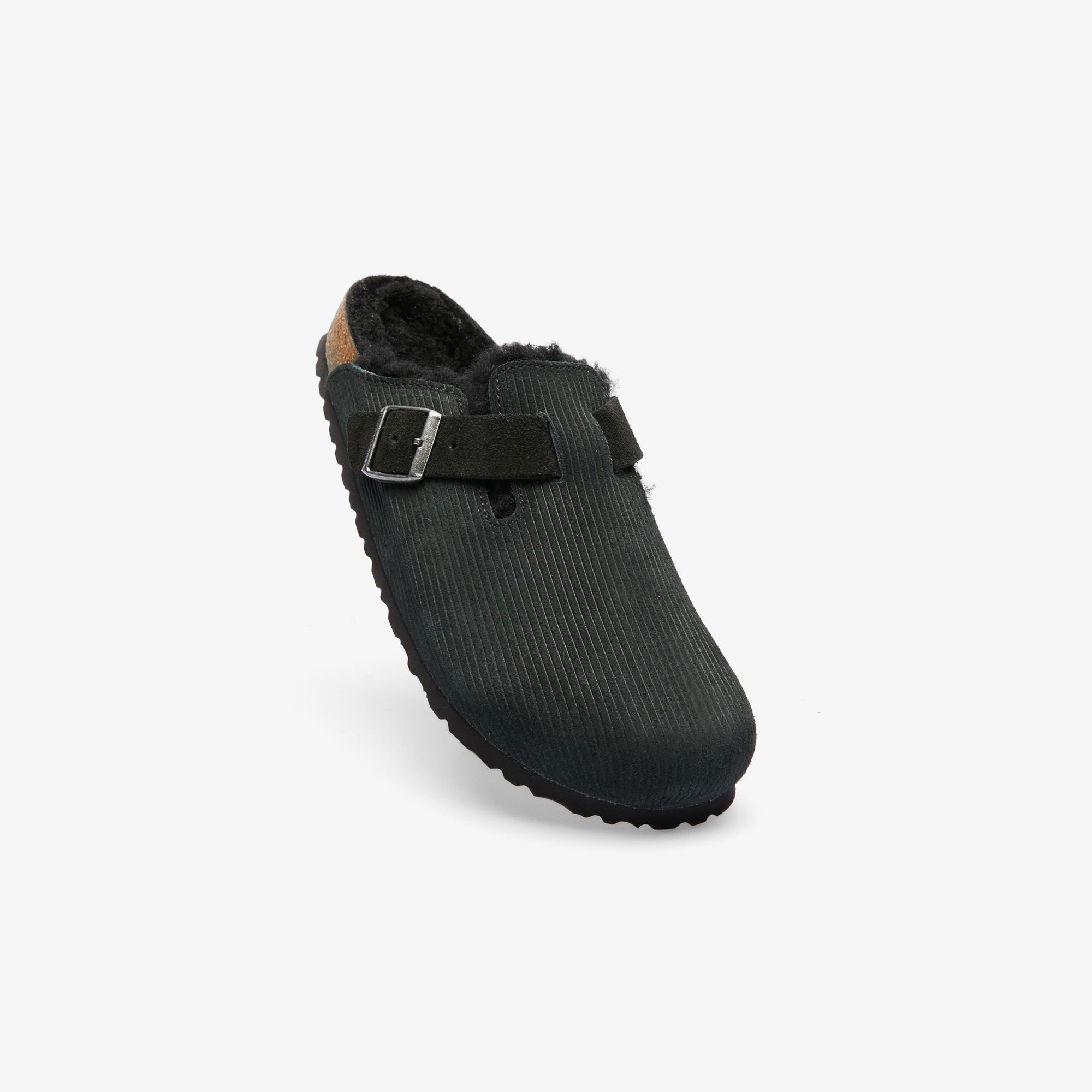 Birkenstock Boston Teddy Vl Gepragt Erkek Siyah Terlik