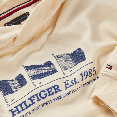  Tommy Hilfiger Waving Flag Çocuk Bej Hoodie