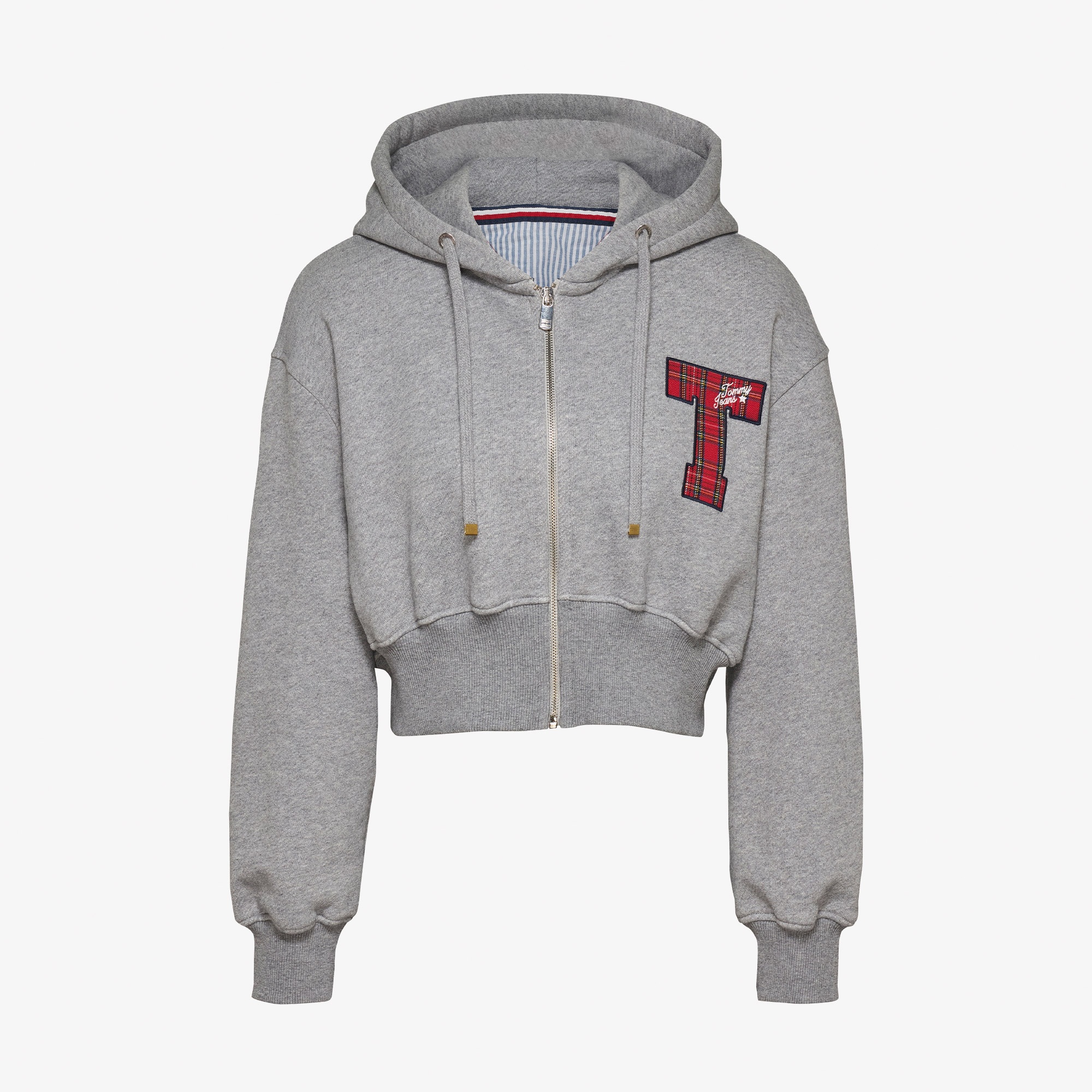 Tommy Hilfiger Tjw Zip Thru Applique Kadın Gri Hoodie