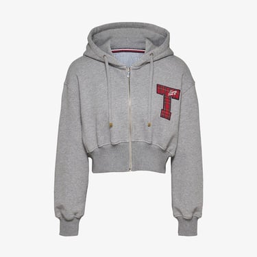  Tommy Hilfiger Tjw Zip Thru Applique Kadın Gri Hoodie