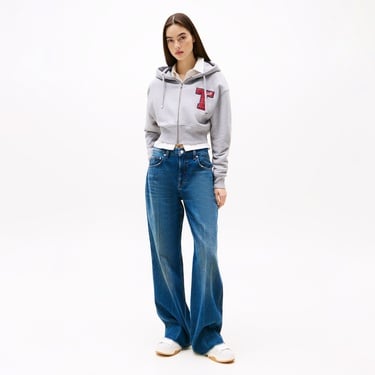  Tommy Hilfiger Tjw Zip Thru Applique Kadın Gri Hoodie