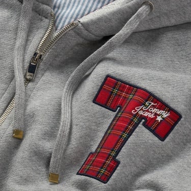  Tommy Hilfiger Tjw Zip Thru Applique Kadın Gri Hoodie