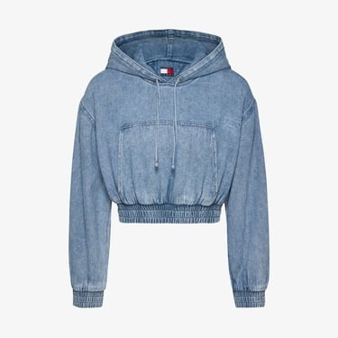  Tommy Hilfiger Tjw Denim Cropped Kadın Mavi Hoodie