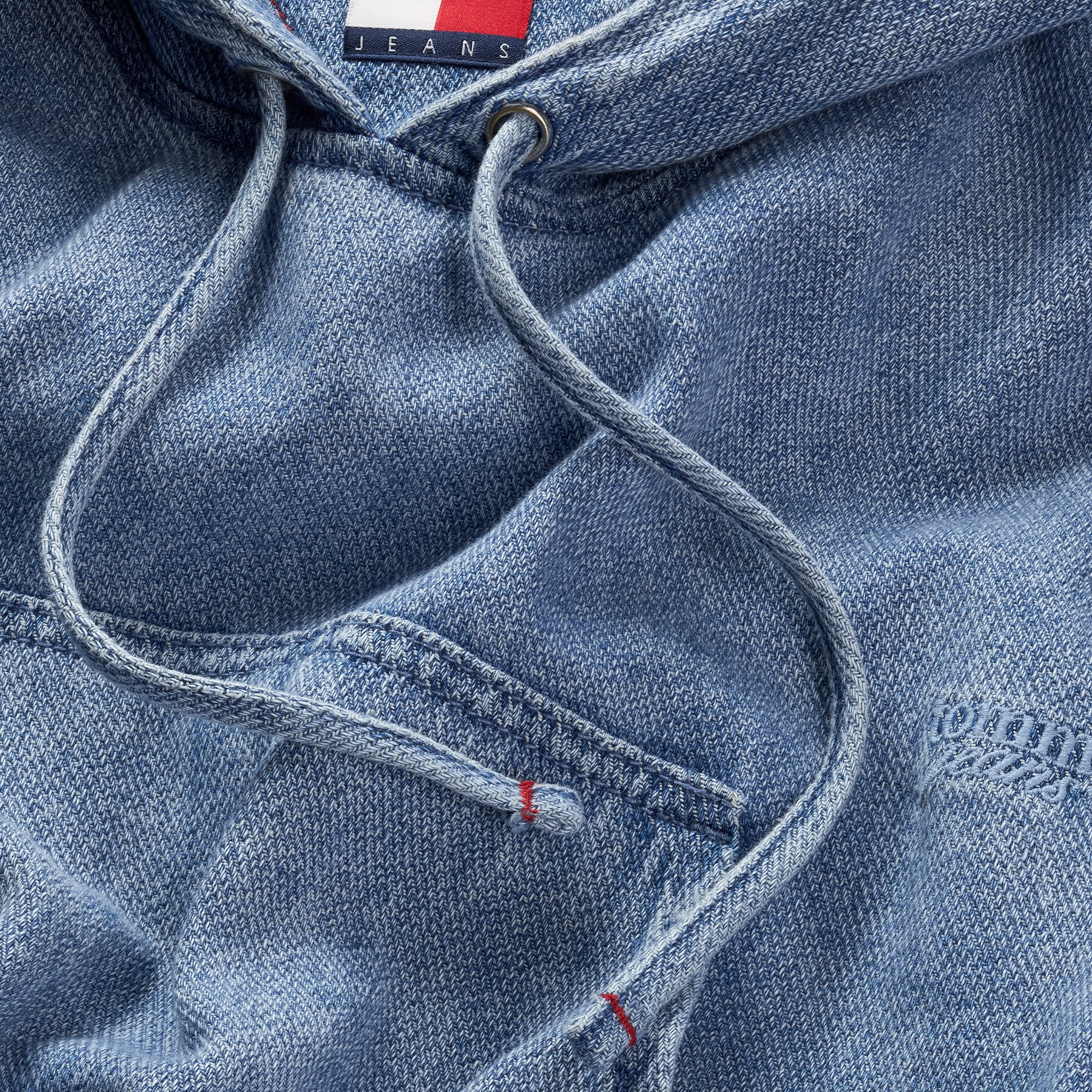 Tommy Hilfiger Tjw Denim Cropped Kadın Mavi Hoodie