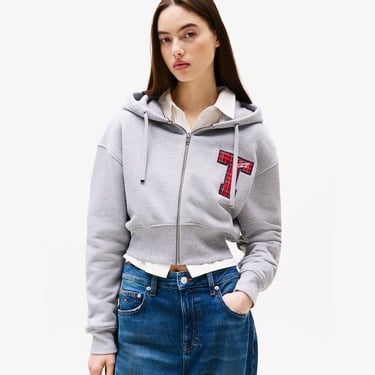  Tommy Hilfiger Tjw Zip Thru Applique Kadın Gri Hoodie