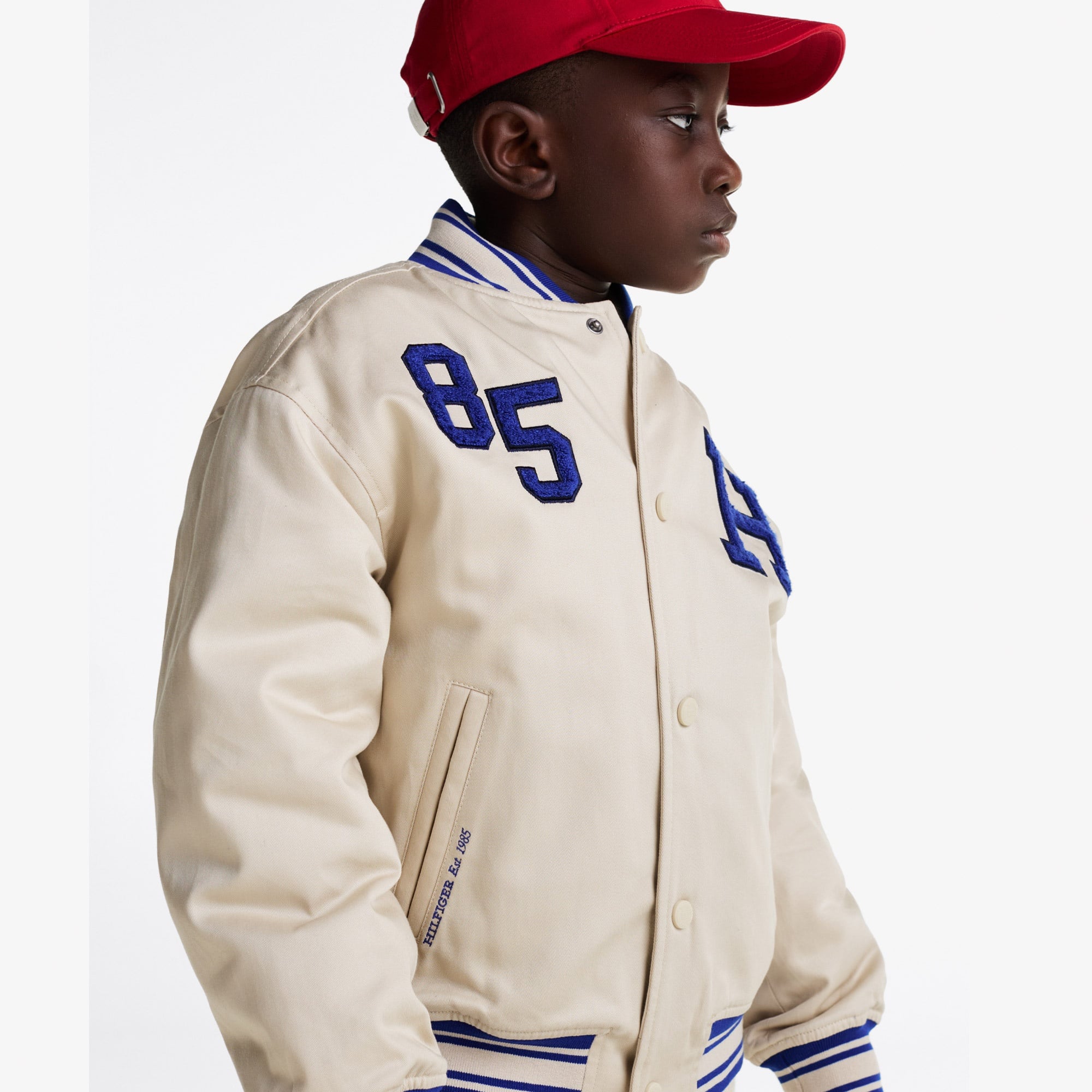 Tommy Hilfiger Twill Badge Varsity Çocuk Bej Ceket