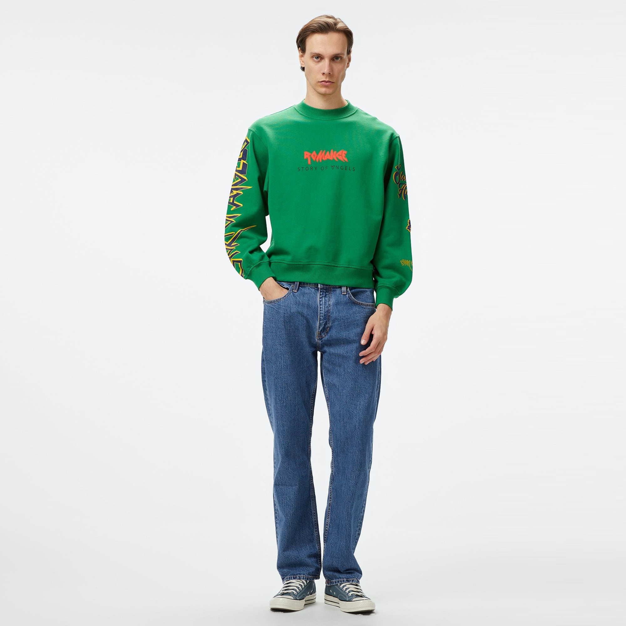 Story Of Angels Soa Budha Dream Romance  Erkek Yeşil Sweatshirt